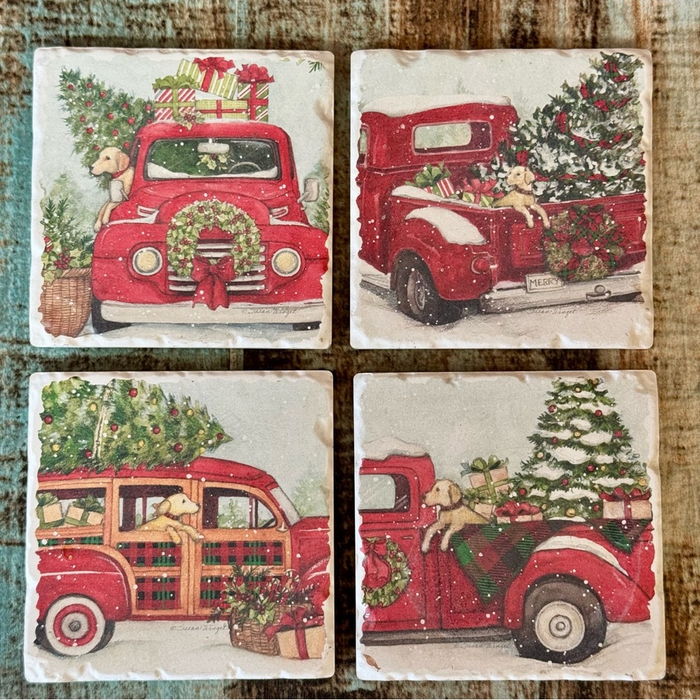 “Robert Stanley” Christmas Dog Ceramic Coasters - Picture 2 of 10